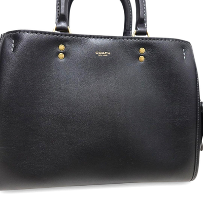 COACH Rogue 31 2Way Handbag CCX23 Shoulder Bag Black Leather Women
