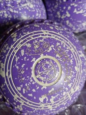 Cracking Set of Taylor Ace Size 3 Purple & White Speckled Bowls 2028 Stamped VGC
