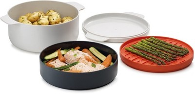 Joseph Joseph Mikrowellengeschirr 4-teilig stapelbar 2L BPA-frei M-Cuisine
