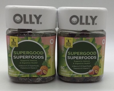 2X OLLY SUPERGOOD SUPERFOODS 60 GUMMIES TROPICAL BLISS EXP 12/2026