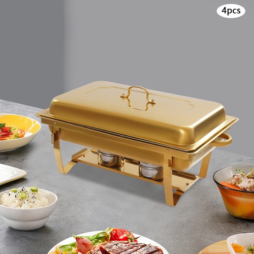 4PCS  Chafing Dish Buffet Warmer Set,Chafing Dish Set  Chafing Buffet Dishes - Picture 1 of 23
