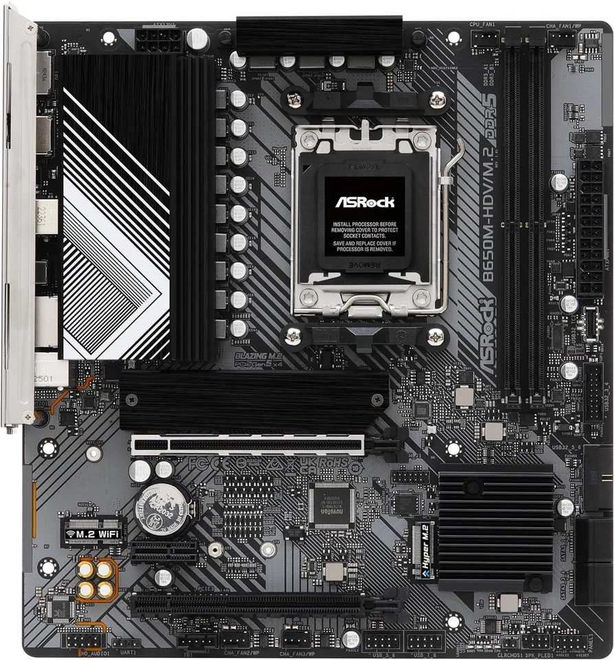 ASRock B650M-HDV/M.2, AMD B650, AM5, Micro ATX, 2 DDR5, HDMI, DP, 2.5G LAN, PCIe - Image 4 of 4