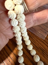 Bone Beads..8 MM Round Carved Beads 50 Pcs per bag...FREE SHIP. only 6 bags