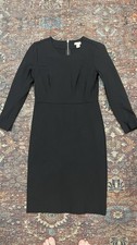 J.Crew Black Zip Ponte Sheath Dress 3/4 Sleeves Sz 00