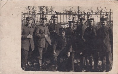 Photo Postcard Soldiers Mine Launcher Comp. - WW1