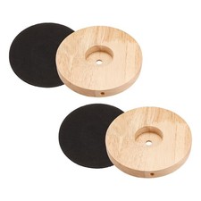 2pcs Wooden Lamp Base 150mm Circular Light Base Wood Desk Table Lamp Stand