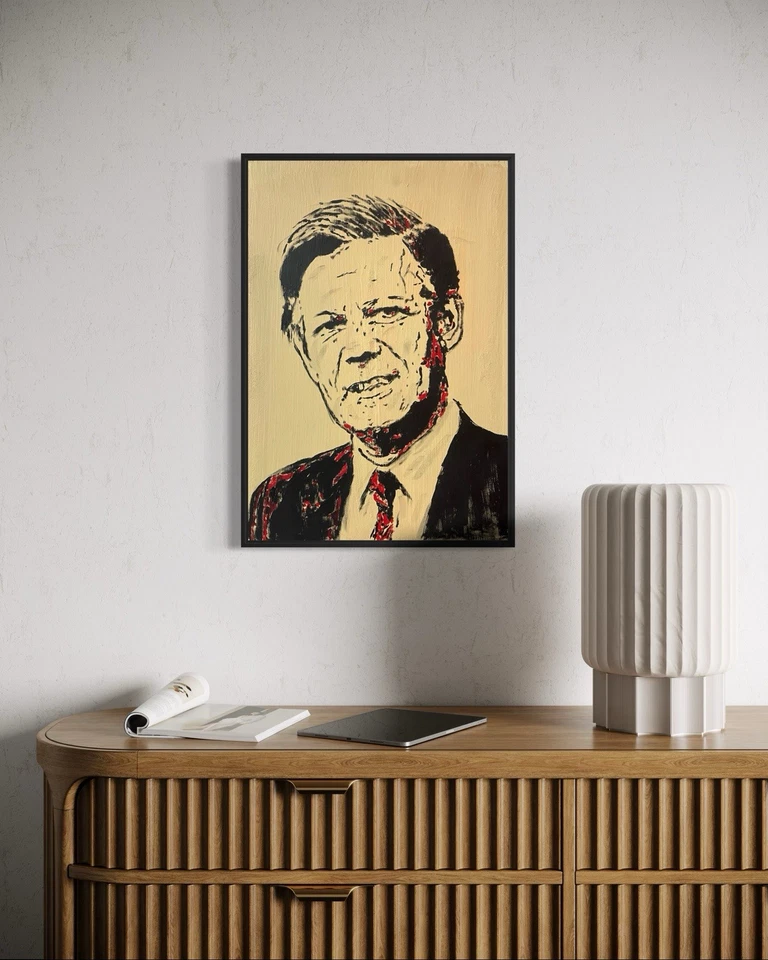 Daniel Pultorak Porträt Bundeskanzler Helmut Schmidt Kunst signiert gerahmt Öl - Bild 3 von 4