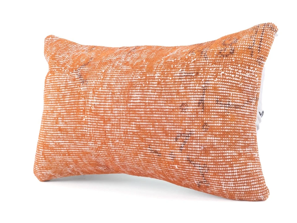 Boho Kilim Pillow Cover, 12x20 Cushion Case, Handwoven Turkish Lumbar Pillowcase - Image 3 of 4