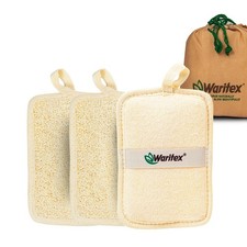 Egyptian Loofah Rectangular Body Scrubbers with Hand Strap, Exfoliating Bath ...