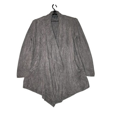 Barefoot Dreams CozyChic Lite Womens Island Wrap Drape Front Cardigan 1X Gray