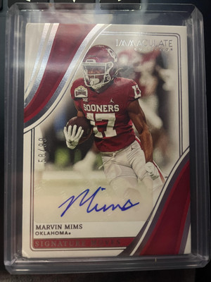 2023 Panini Immaculate Collegiate #SM-MMI Marvin Mims Signature Moves #/99