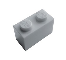 LEGO 10 Pieces Brick 1x2 in Light Bluish Gray Bricks 3004 Basic New