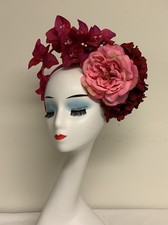 Royal Ascot Kentucky Derby Oaks Pink/Red Floral Fascinator Headband