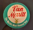 Vintage RARE Van Merritt Green Lighted Beer Sign  14"