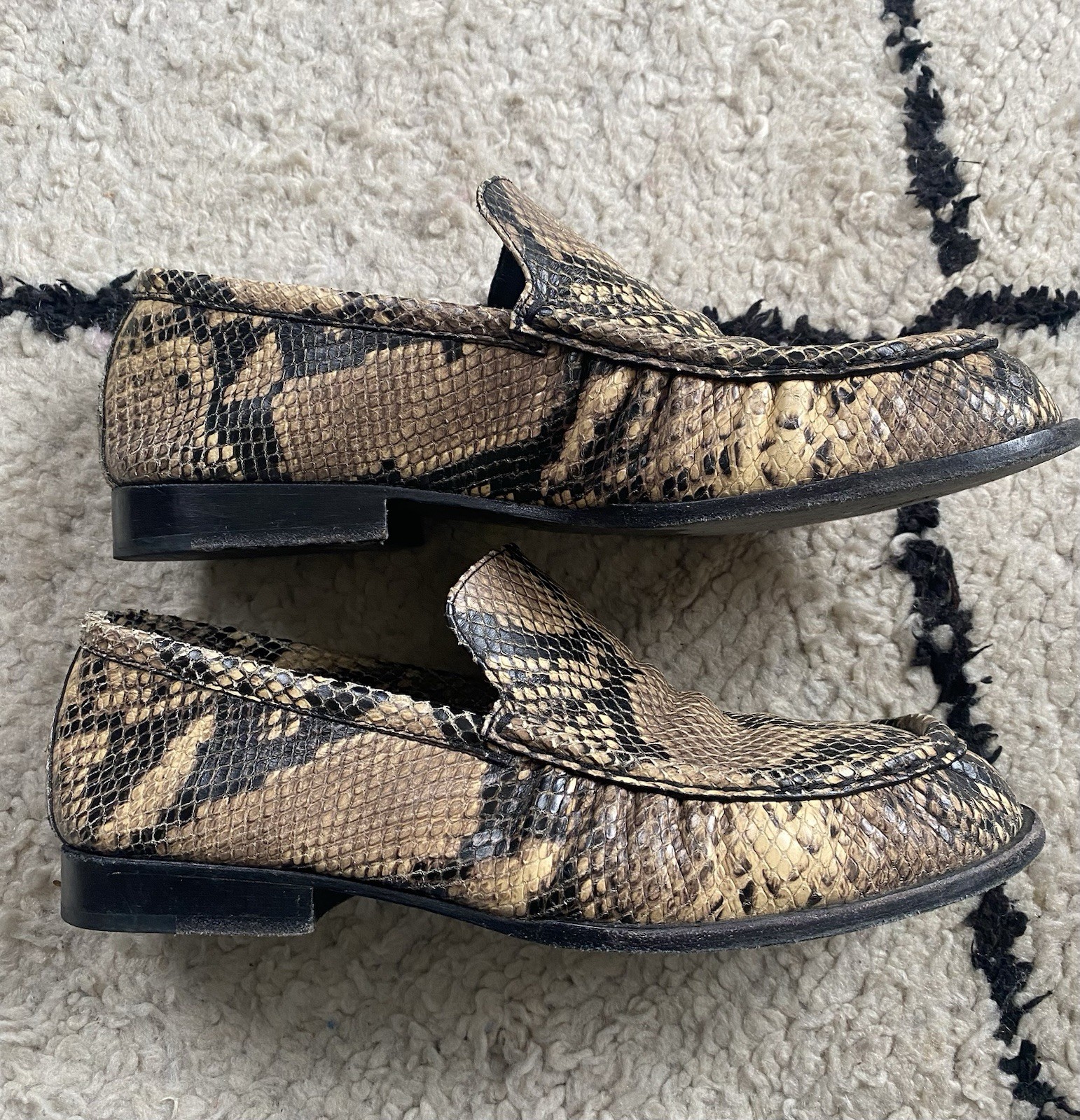 Dries Van Noten Snakeskin Leather Loafers UK8 - Luxury Flats image 6