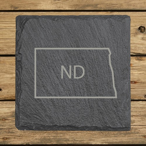 Set 4 sottobicchieri in ardesia North Dakota | 4x4 quadrati pietra incisa al laser | 16 design - Foto 10 di 20