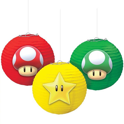 SUPER MARIO BROTHERS HANGING PAPER LANTERNS (3)~ Birthday Party  Decoration
