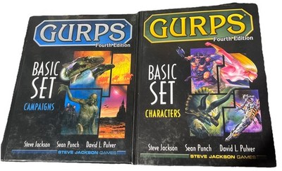 2 GURPS Basic Set: Characters & Campaigns Game Books RPG Steve Jackson Book Lot