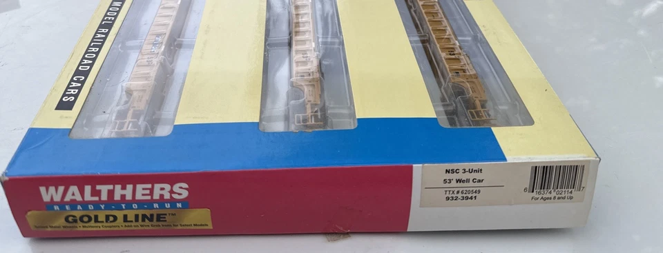 Walthers 932-3941 HO TTX NSC 3 unidades 53" Well Car #620549 Foto 3 de 4