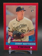 2025 TOPPS HERITAGE ZEBBY MATTHEWS RC RED BORDER #309 TWINS ROOKIE