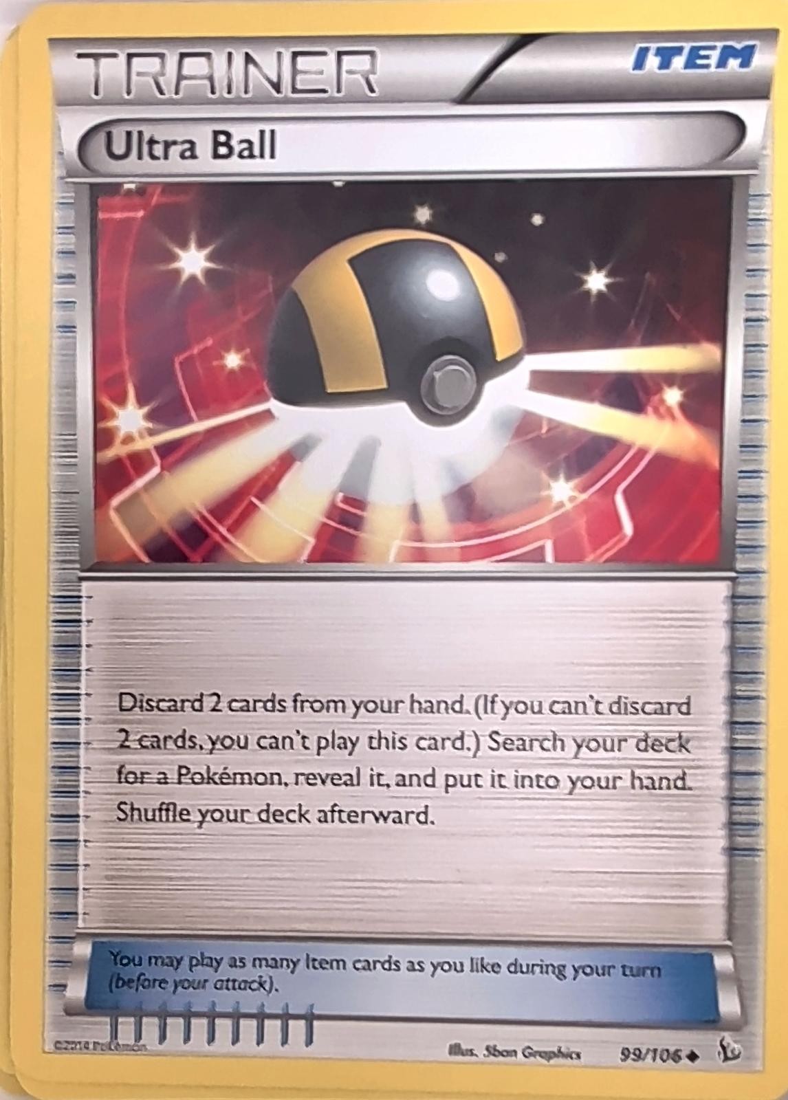 Ultra Ball 99/106 Uncommon Flashfire Pokemon Lightly Played