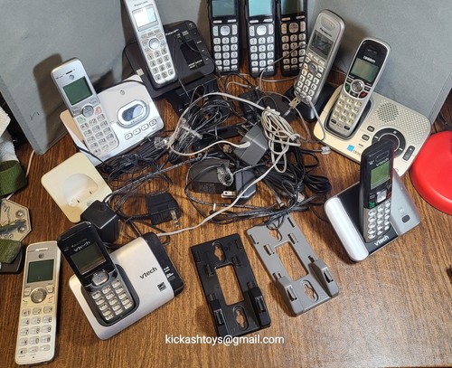Lot of AT&T Panasonic Uniden VTech Cordless Landline Phones Handsets Most Work