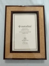 Natalini Wood Marquetry Picture Frame  Natural Wood Grain 4 X 6 New Handcrafted