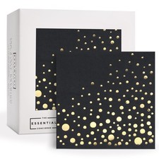 Black and Gold Cocktail Napkins, 100 Black Party Napkins, 5x5 Inch
