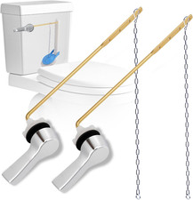 2 Pack Universal Metal Front Mount Toilet Handle with Stainless Steel Flapper Ch