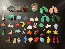 Vintage Cracker Jack Charm Total of 45 Figures & Rings In The Set 1930-50's