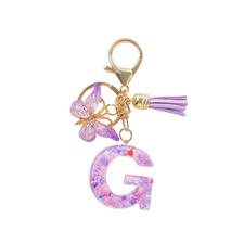 Eye catching Purple Keychain with Colorful Butterfly Pendant for Your Style