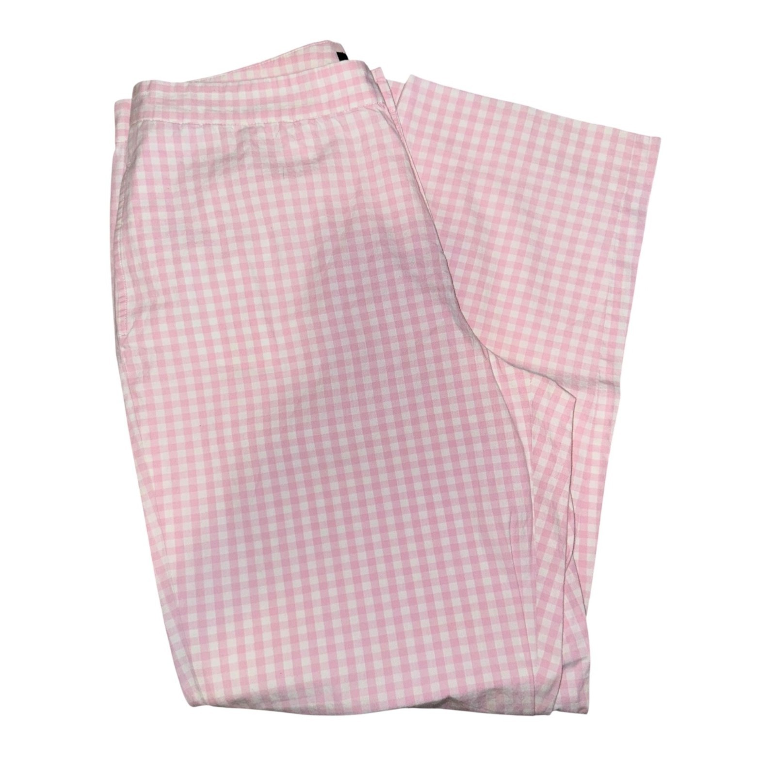 Lauren Ralph Lauren Straight Leg Pants Womens 10 Pink White Checkered Check