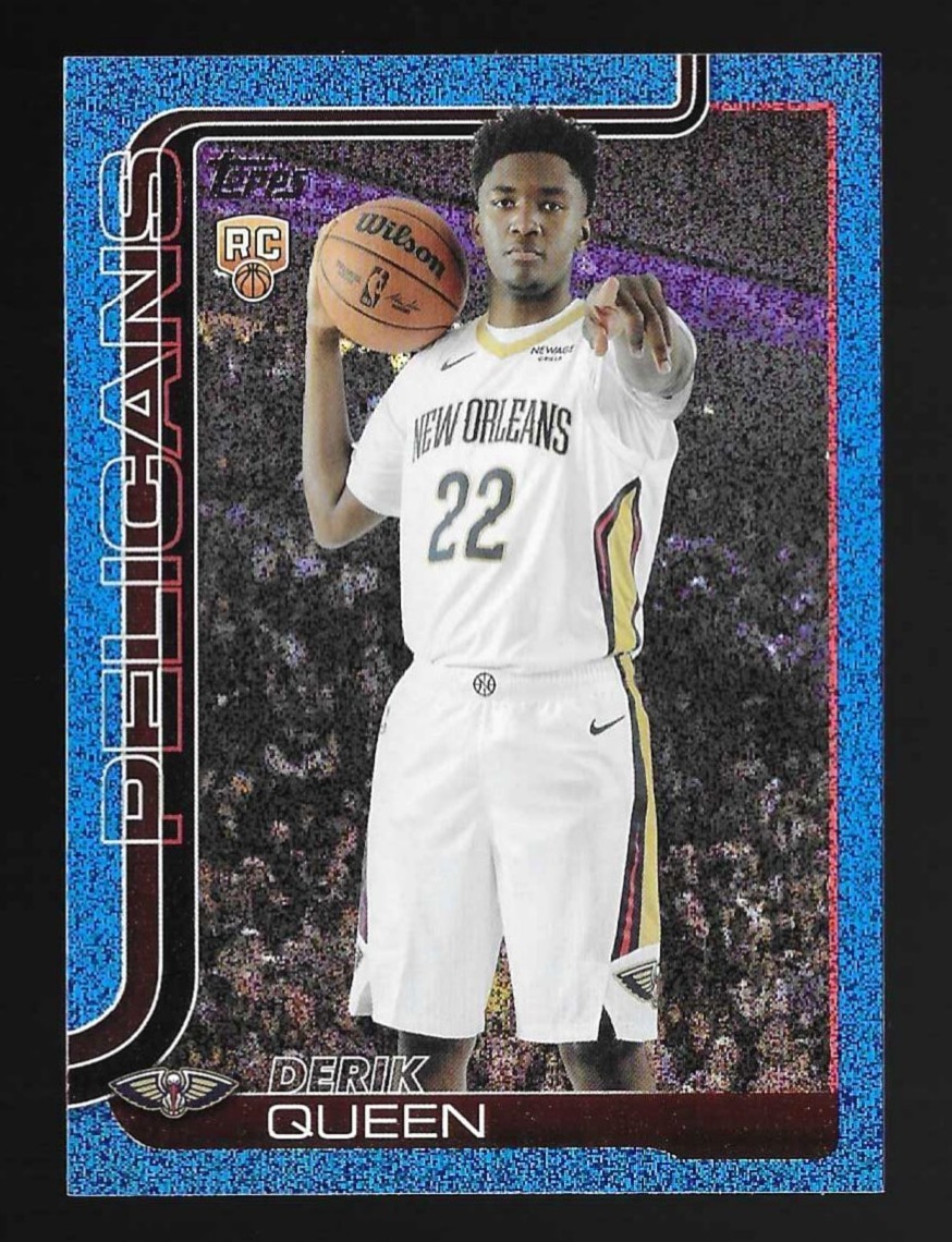 Derik Queen 2025-26 Topps Basketball Blue Sandglitter Rookie Card #213 Pelicans