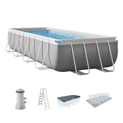 Intex 16' x 42'' Prism Frame Rectangular Above Ground Swimming Pool Set(Open Box)