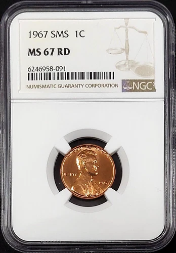 1967 SMS Lincoln Cent certified MS 67 RD by NGC! sku 8-091