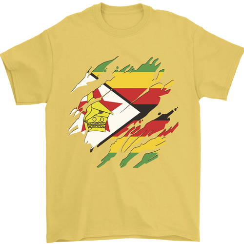 Torn Zimbabwe Flag Zimbabwean Day Football Mens T-Shirt 100% Cotton - Picture 52 of 105