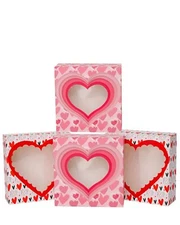 Valentine Pastry Box With Window 8x8x2.5 inch Donut Pie Boxes 30pcs Bakery Bo...