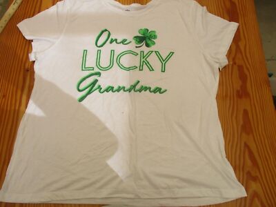T-shirt St. Patrick's Day Femme - Taille XL (16-18), Motifs Papillons Verts - Neuf Avec étiquettes