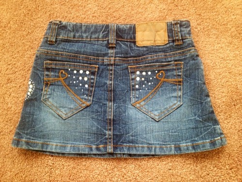 GIRLS 3 PC SET SIZE XS 4 TOP JEAN SKIRT DISNEY HAIRBOWS RHINESTONES!!! - Picture 12 of 12