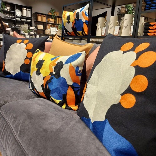 H&M Home Diana Ejaita Brodé Coussin Housse Tropical Africain Boho Art Artiste - Picture 6 of 8
