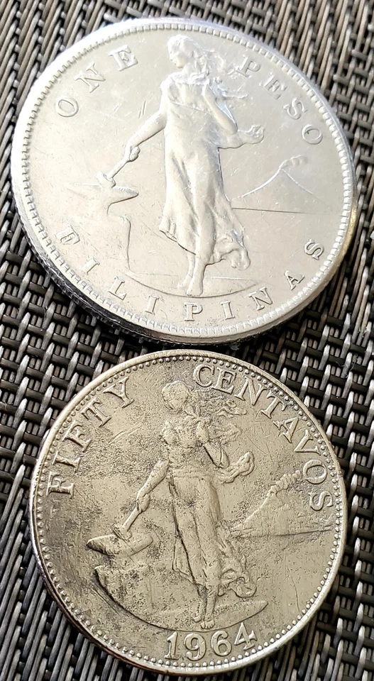 1907-s One Peso US-FILIPINAS Coin & 1964 50cents Central Bank Of The Philippines - Image 4 of 4