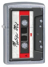 Zippo Cassette Tape Lighter, Street Chrome NEW IN BOX