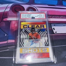 🔒 2021 Illusions Justin Fields Clear Shots Rc Auto Gold #/10 PSA 10/10 POP 1🔥
