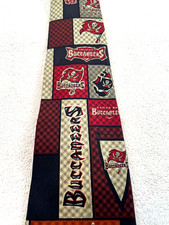 VTG 1990s NFL Tampa Bay Buccaneers Silk Art Tie NeckTie 3.75"w