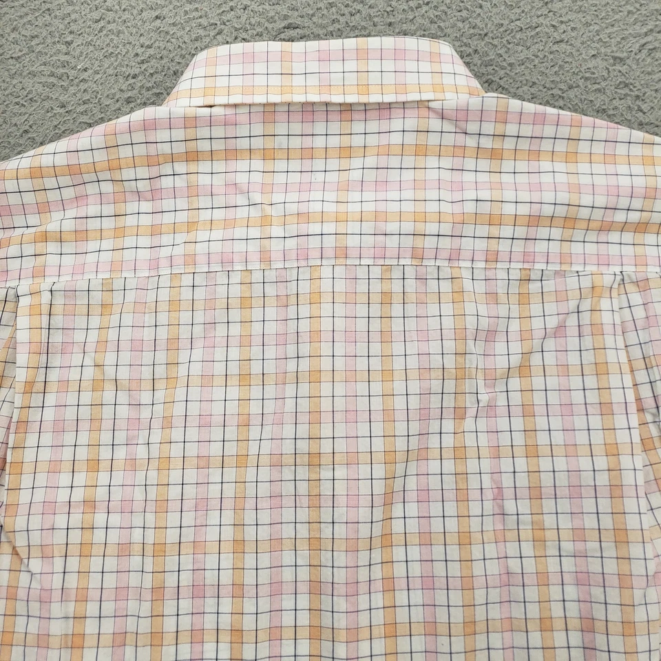 Nautica Shirt Mens 17 34/35 White Pink Yellow Classic Preppy Dress Shirt - Image 4 of 4