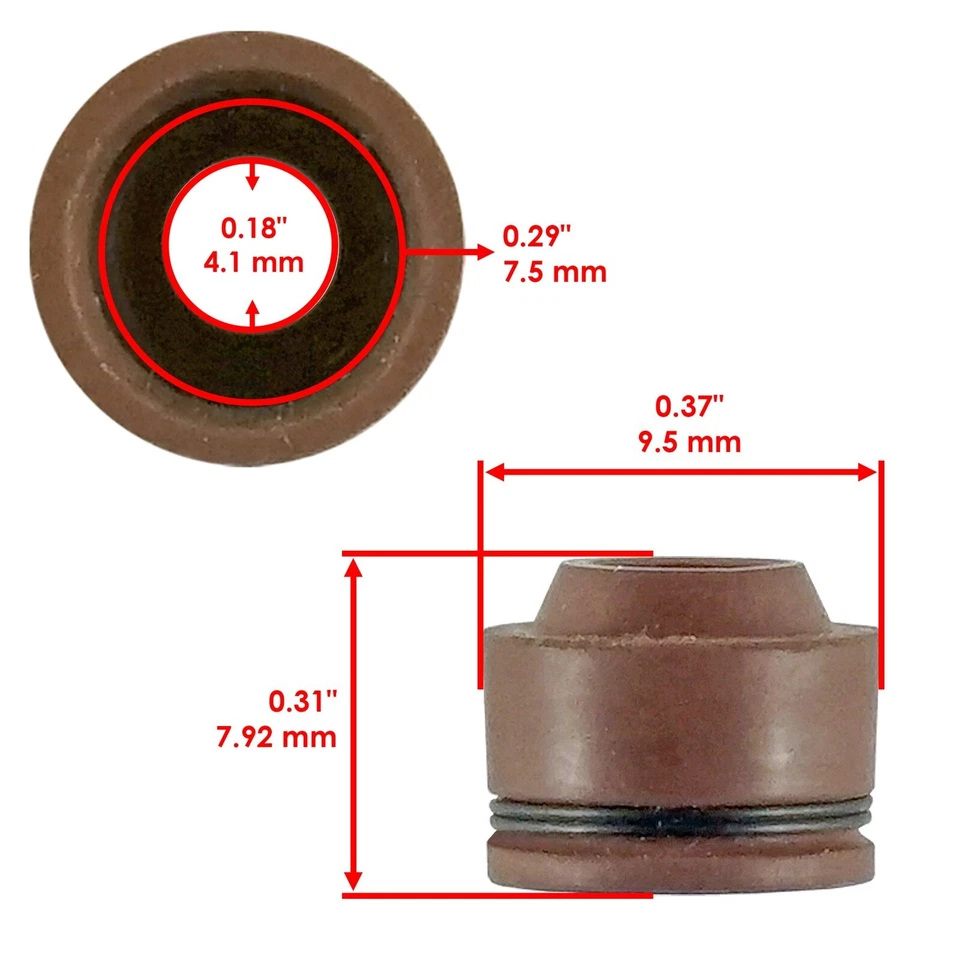 Sello de vástago de válvula de escape Caltric para Honda RVF750R 1994 / 12208-ML0-721 CANTIDAD 8 Foto 2 de 4