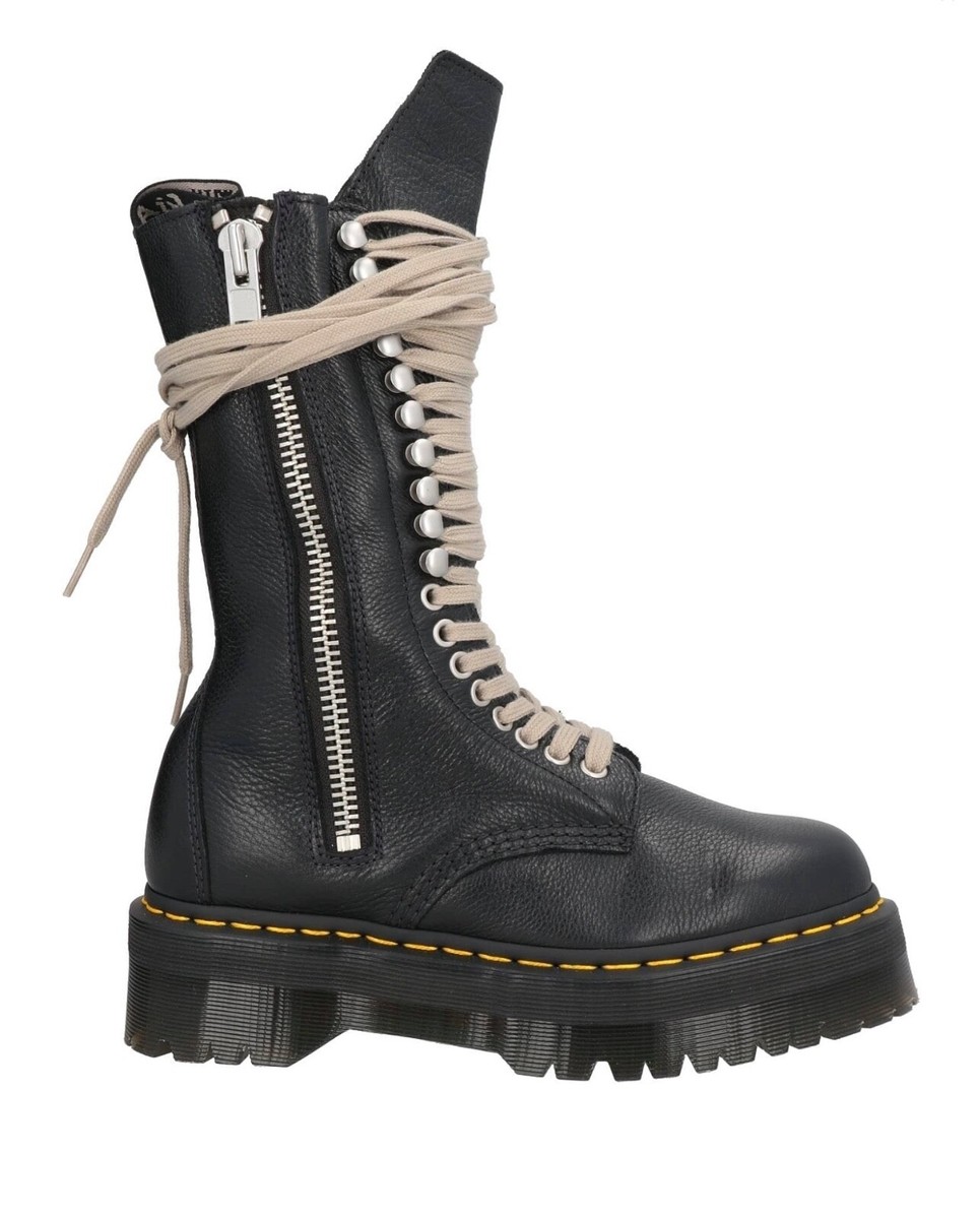 人気コラボ RICK OWENSxDR.MARTENS FW22 STROBE CALFLENGTH 1918 DR MARTENS x RICK OWENS Strobe 1918 quad sole calf leather