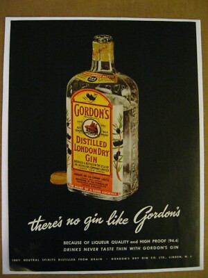 Gordon's Dry Gin 1957年輸入品 Gordon's Dry Gin 1957年輸入品 レア品？ 裏ラベル逆さ張り