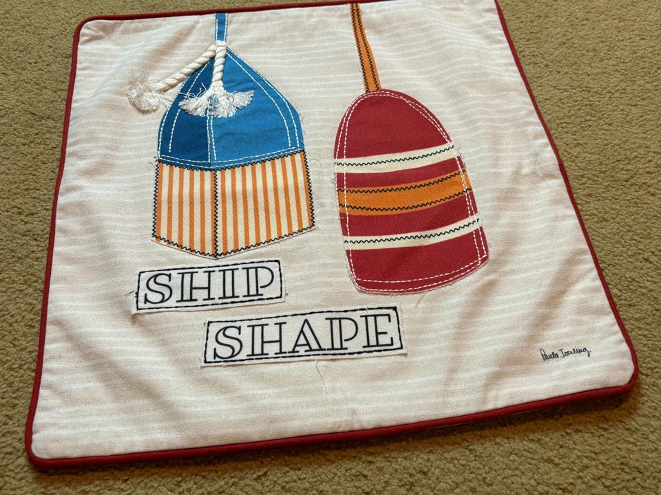 NUEVO C&F Hogar Parche Funda Almohada Falsa Vela Navegación Náutica Forma Barco 18x18 Foto 3 de 4