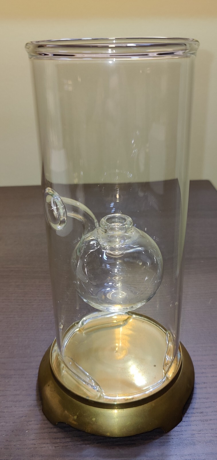 Wolfard Glass Oil Lamp 9" With Brass Base Wick Not Included Mantel
